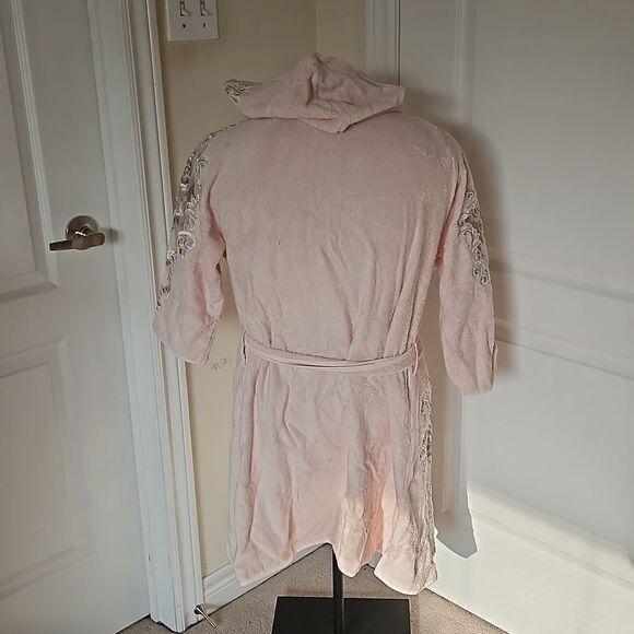 Royal Home Women's Embroidery Robe Set With Face Cloth & Hand Towel Medium Pink - Picture 3 of 16